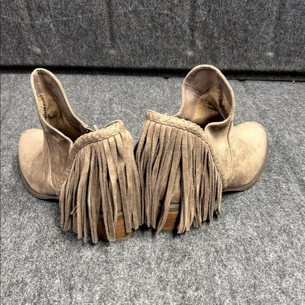 Not Rated Tan Fringe Ankle Booties - Picture 8 of 9